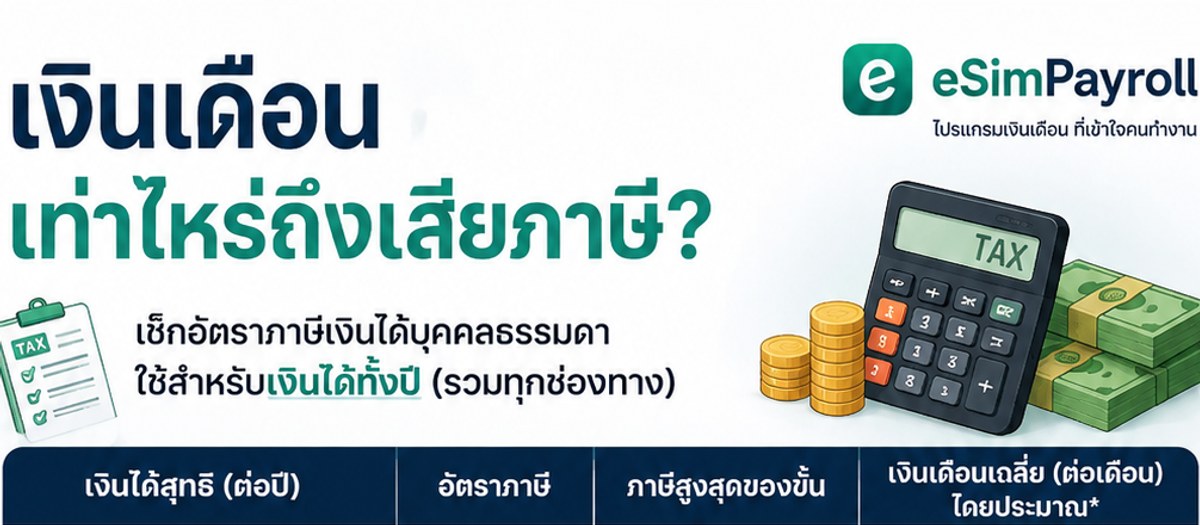ตารางแสดงว่าเงินเดือนเท่าไหร่ถึงเริ่มเสียภาษีเงินได้บุคคลธรรมดา